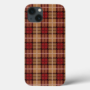 Etui iPhone Case-Mate Plaid de pixel en rouge et or