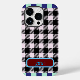 Coque Pour iPhone 14 Pro Plaid En vichy personnalisé