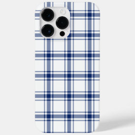 Coque Pour Pour iPhone 14 Pro Max Plaid Nautique Bleu et Blanc
