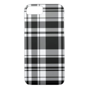 Etui iPhone Case-Mate plaid noir blanc tartan classique