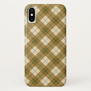 Coque Case-Mate Pour iPhone Plaid polarisé en or avec la rayure verte