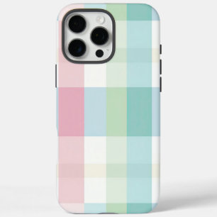Coques iPhone 16 Pro Max Plaid Series, Pink Green Plaid