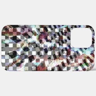 Case-Mate iPhone Case Plaid tordu sous des taches colorées, simpliste