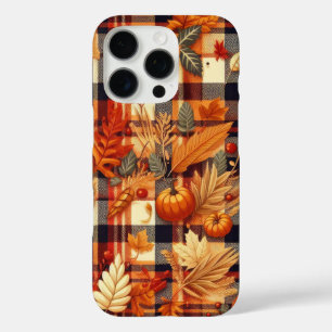 Coques iPhone 16 Pro Plaids d'automne citrouille Maple Feuille