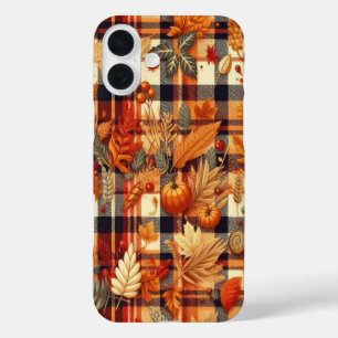 Coques iPhone 16 Plus Plaids d'automne citrouille Maple Feuille