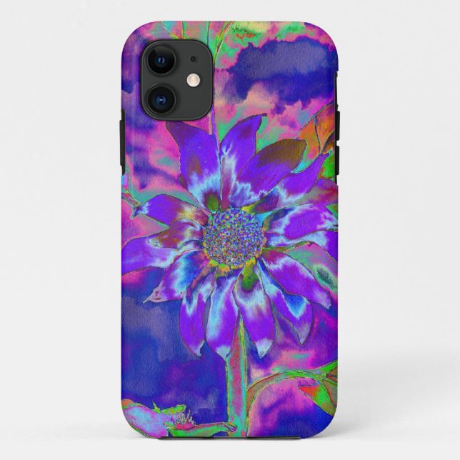 Coques Case-Mate iPhone Plaisir dans le tournesol bleu soleil | pourpre ps (Dos)