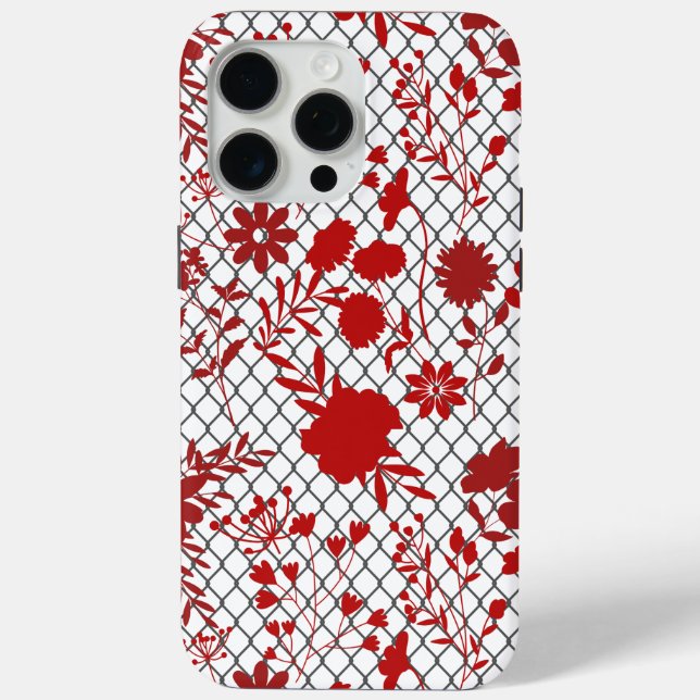 Coques Case-Mate iPhone Plan des fleurs rouges sur le Net (Verso)