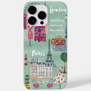 Coque Pour Pour iPhone 14 Pro Max Plan des voyages Londres Paris
