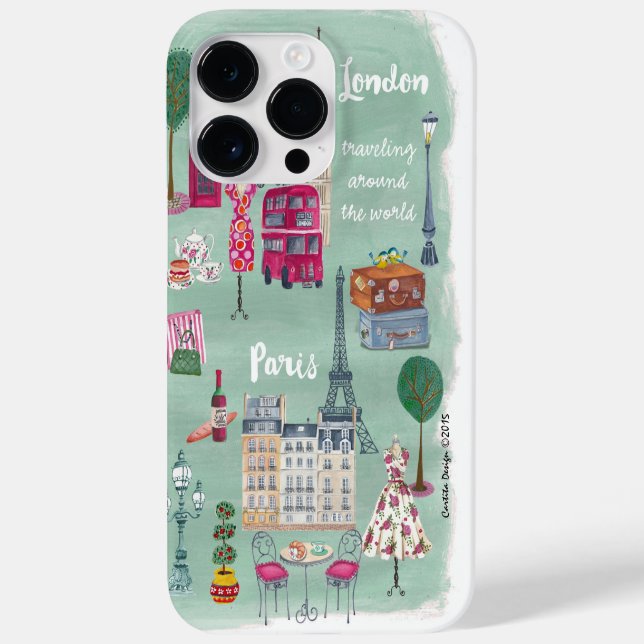 Coques Case-Mate iPhone Plan des voyages Londres Paris (Verso)