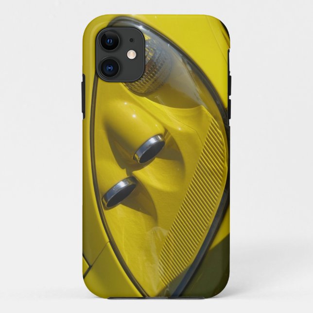 Coques Case-Mate iPhone Plan rapproché jaune de phare de Corvette Z06 (Dos)