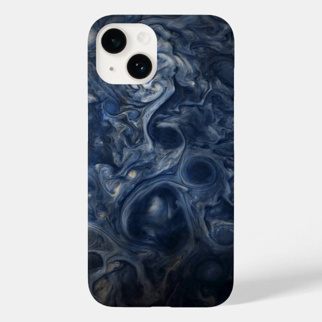 Coques Case-Mate iPhone Planète Jupiter Blues Blue White Juno Cam Swirling (Verso)