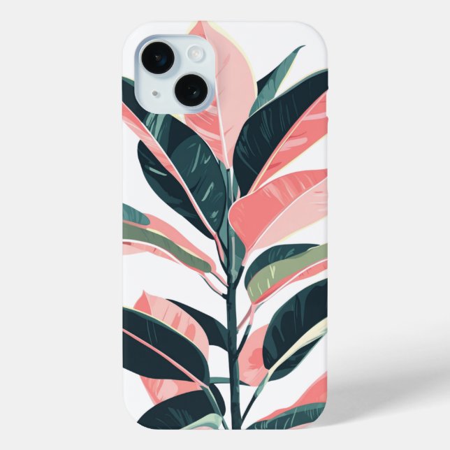 Coques Case-Mate iPhone Plante Caoutchouc – Illustration Nature Minimalist (Verso)