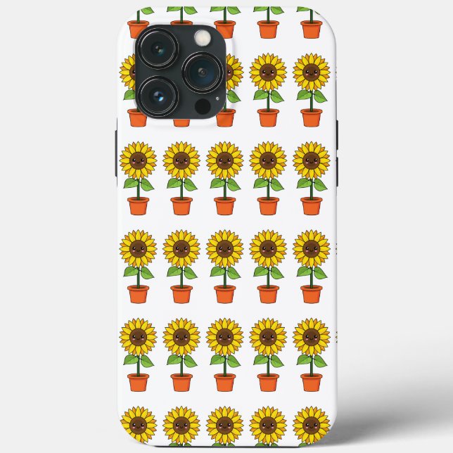 Coques Case-Mate iPhone Plante de tournesol Kawaii dans un pot (Verso)
