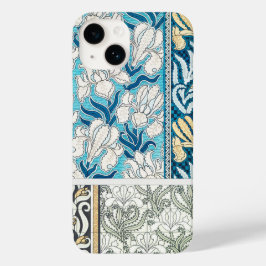 Coque Pour iPhone 14 Plaque de souris Art nouveau iris fleurie textile