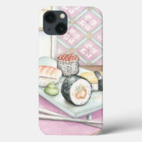 Plaque de sushi assorté avec baguettes