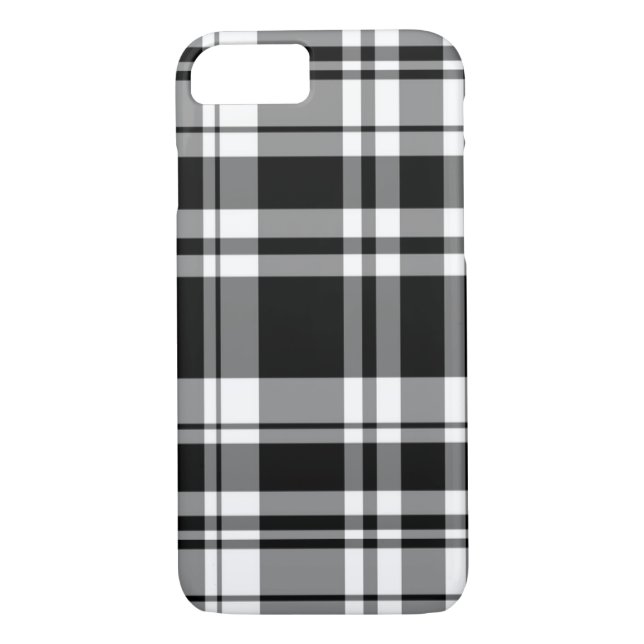 Coques Case-Mate iPhone Plaque de tartan noir et blanc (Dos)