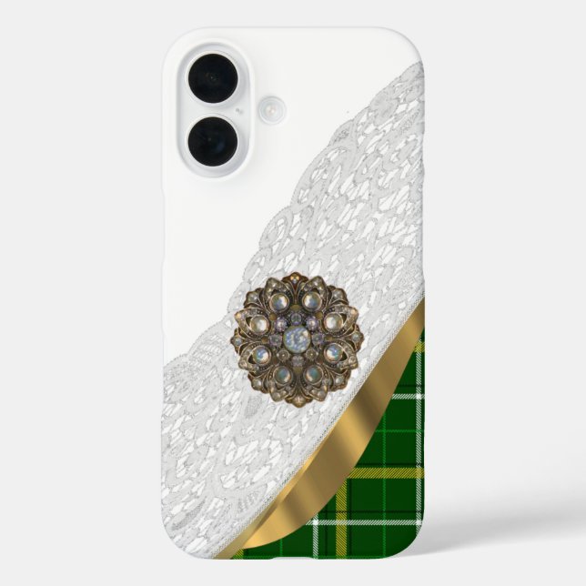 Coques Case-Mate iPhone Plaque écossaise verte (Verso)