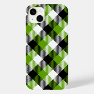 Coque Pour iPhone 14 Plus Plaques Tartan simples Vert néon