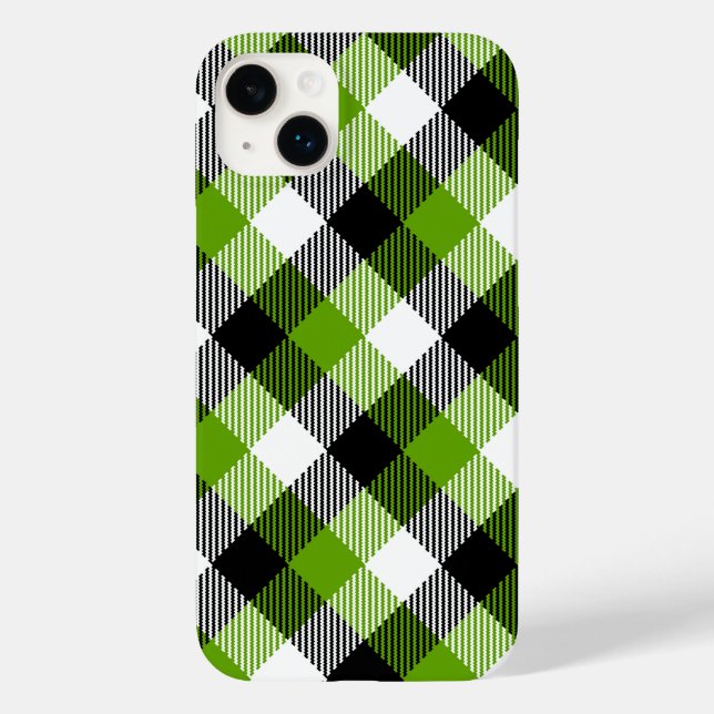Coques Case-Mate iPhone Plaques Tartan simples Vert néon (Verso)