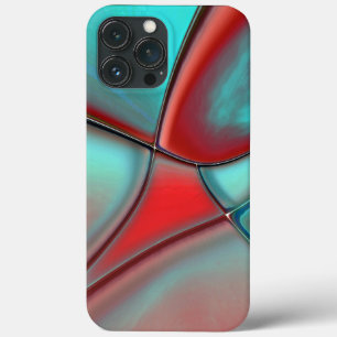 Case-Mate iPhone Case Plaques torsadées avec bord convexe rouge et turqu