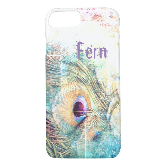 Coques Case-Mate iPhone Plat de plumes pastel paon (Dos)