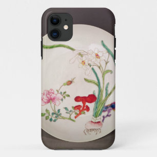 Coques Pour iPhone Plat de porcelaine, décoration rose de famille,