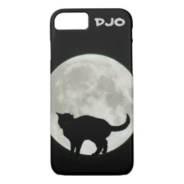 Coque iPhone 8/7 Pleine lune arquant le chat noir