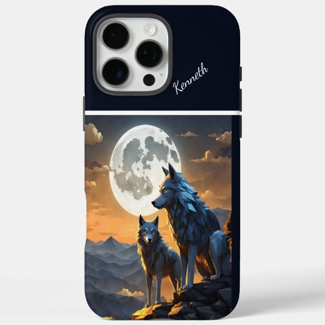 Coques Case-Mate iPhone Pleine lune et Howl de Wolf (Verso)