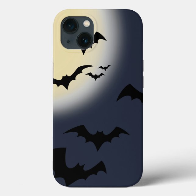 Coques Case-Mate iPhone Pleine lune Halloween avec chauves-souris (Verso)