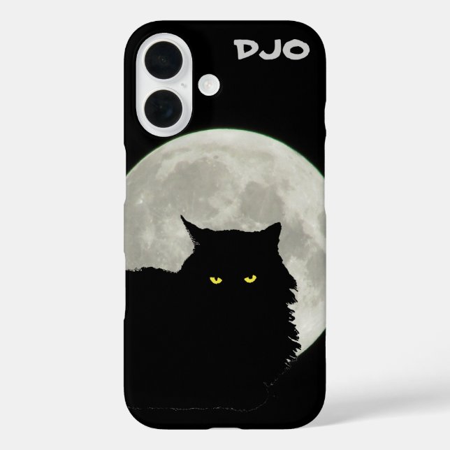 Coques Case-Mate iPhone Pleine lune noir Chat Repose (Verso)
