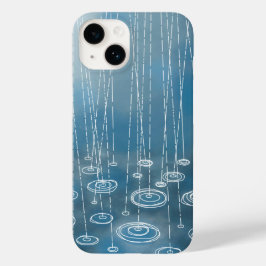 Coque Pour iPhone 14 Pluie Bleu