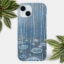 Coque Pour iPhone 15 Pluie Bleu