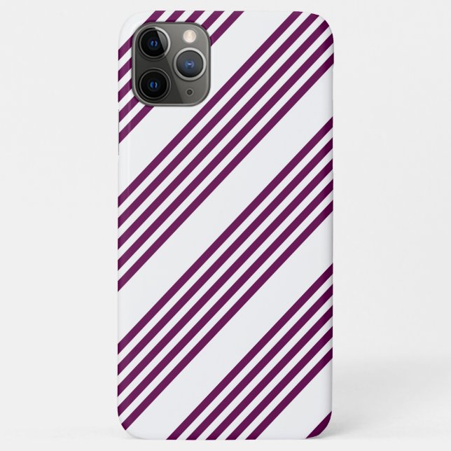 Coques Case-Mate iPhone Plum et blanc cinq bandes motif (Dos)
