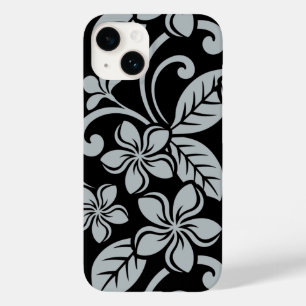 COQUE POUR iPhone 14 PLUMÉRIE DE L'ÎLE (NOIR/GRIS)