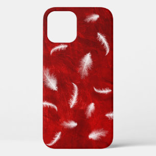 Case-Mate iPhone Case Plumes en cuir rouge