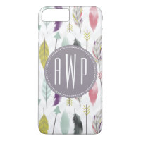 Plumes et monogramme de flèches