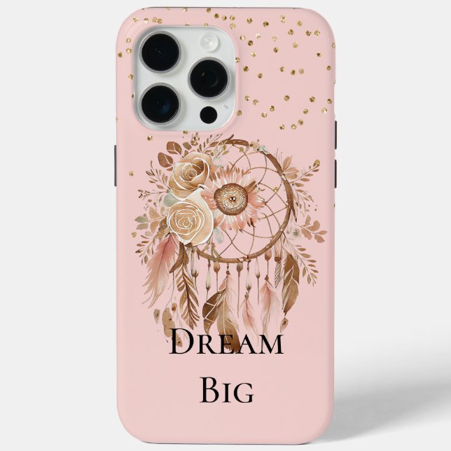 Coques Case-Mate iPhone Plumes florales Dream Catcher (Verso)