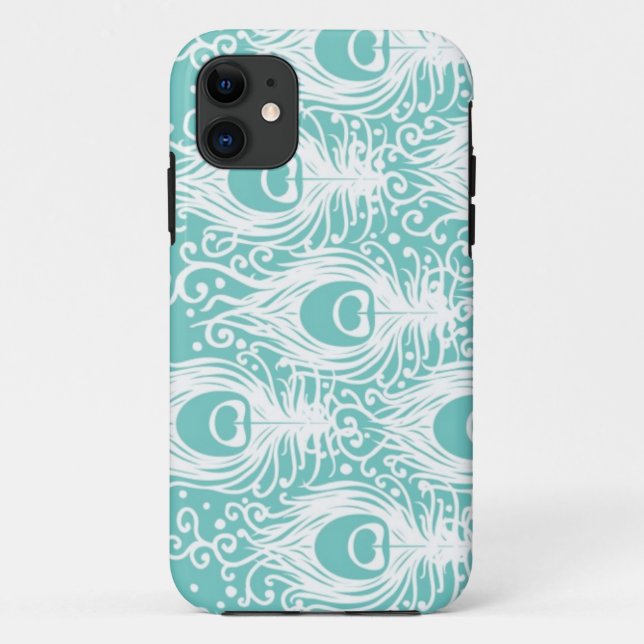 Coques Case-Mate iPhone Plumes molles de paon (Dos)