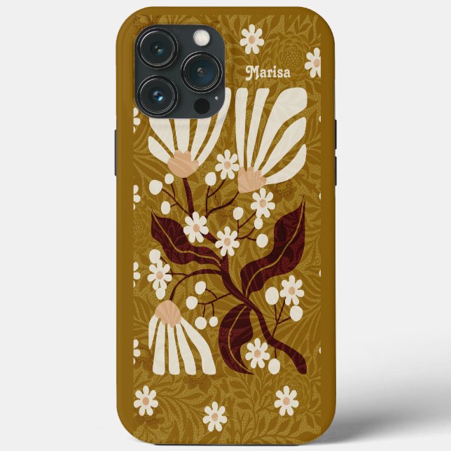 Coques Case-Mate iPhone Plutôt Rétro Golden Floral Funky (Verso)
