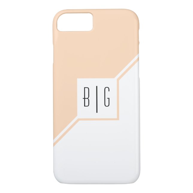 Coques Case-Mate iPhone Poche, triangles blancs, monogramme moderne géomét (Dos)
