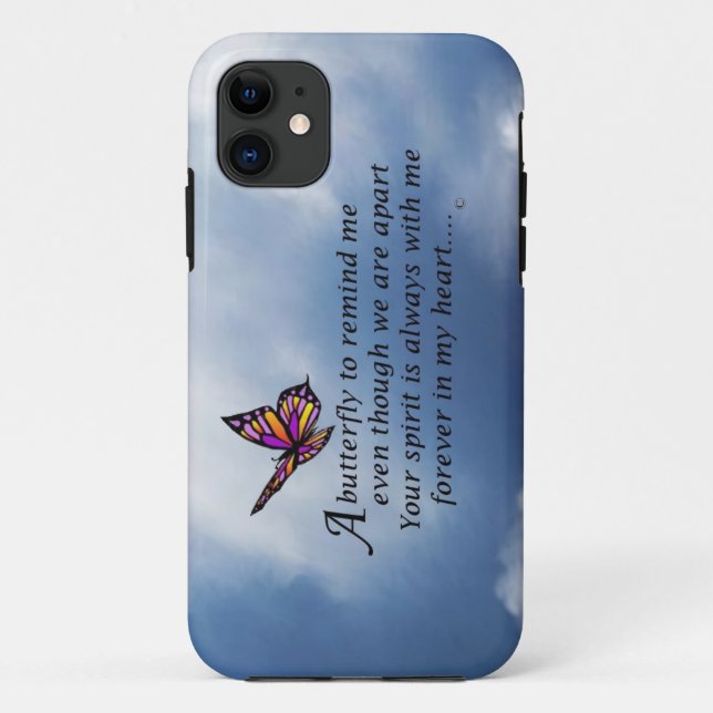 Coques Case-Mate iPhone Poème de mémorial de papillon (Dos)