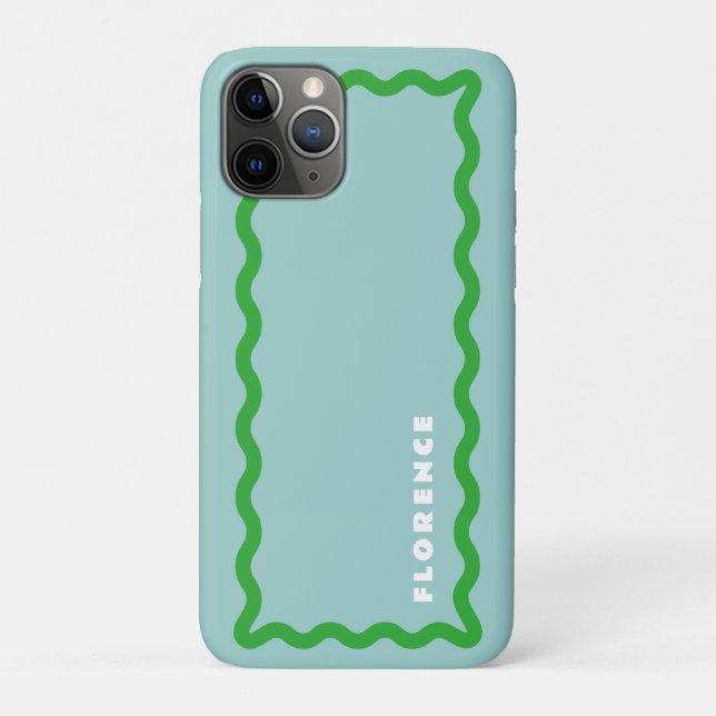 Coques Case-Mate iPhone Poignets vert brillant et de menthe avec texte (Dos)