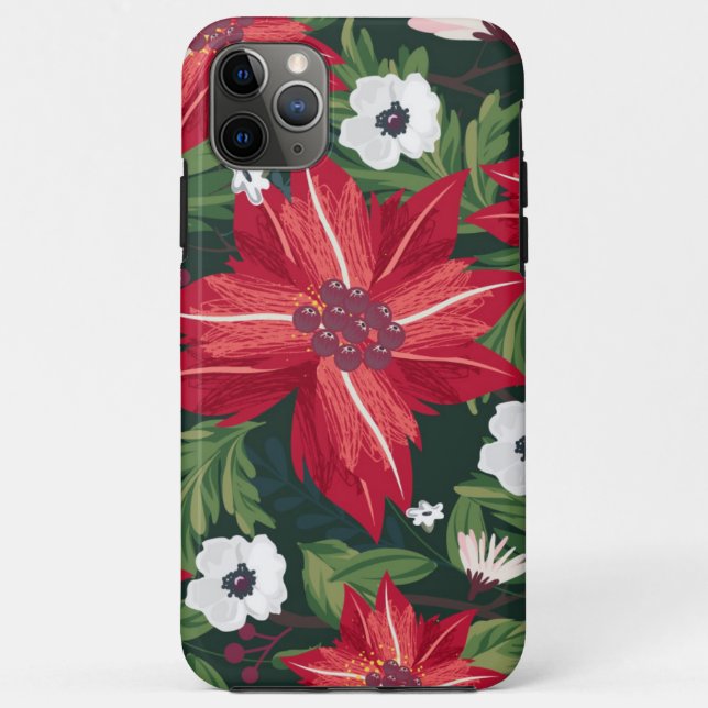 Coques Case-Mate iPhone Poinsettia de Noël (Dos)