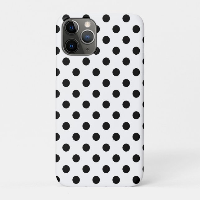 Coques Case-Mate iPhone Point Pois blanc et noir (Dos)