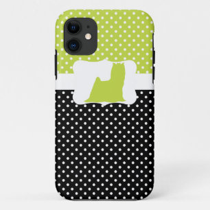 Coque Case-Mate Pour iPhone Point Polka rétro avec Yorkie