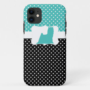 Coque Case-Mate Pour iPhone Point Polka rétro avec Yorkie