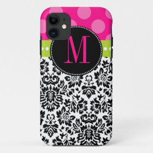 Coque Case-Mate Pour iPhone Pointe Polka et Damas   Monogramme