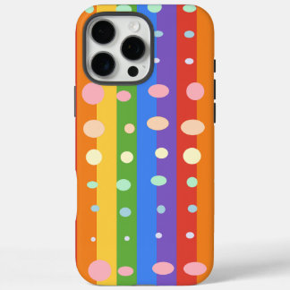COQUES iPhone 16 PRO MAX POINTS ARC-EN-CIEL RAYURES