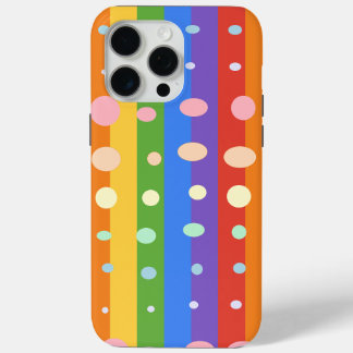 COQUE iPhone 15 PRO MAX POINTS ARC-EN-CIEL RAYURES