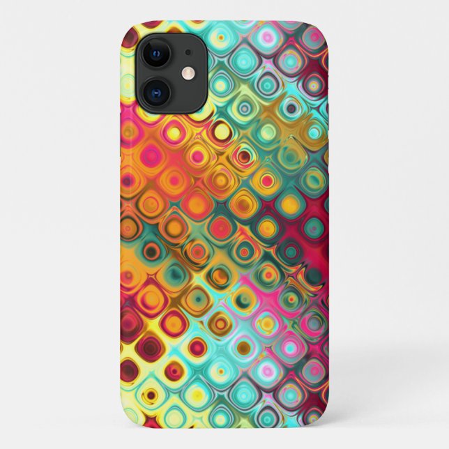 Coques Case-Mate iPhone Points Arc-en-ciel rouge liquide Motif Abstrait (Dos)